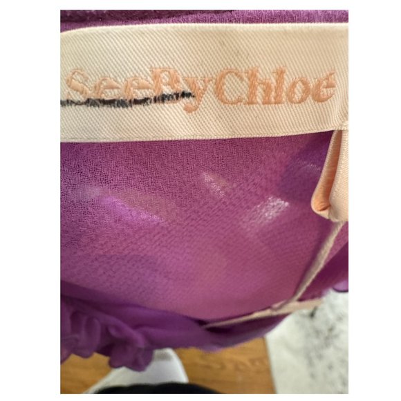 See by Chloé Striking Purple Keyhole Front Blouse Size 40, (US 8) - Picture 4 of 4